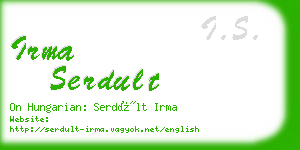 irma serdult business card
